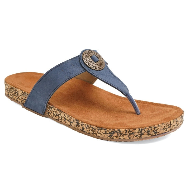 Delia - Blue Cork Sandals - Glamourous Grace