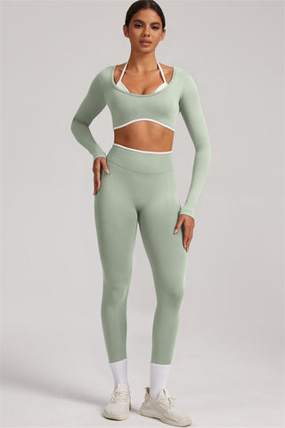 The Elevate New Long Sleeve Crop top Leggings 2-Piece Set