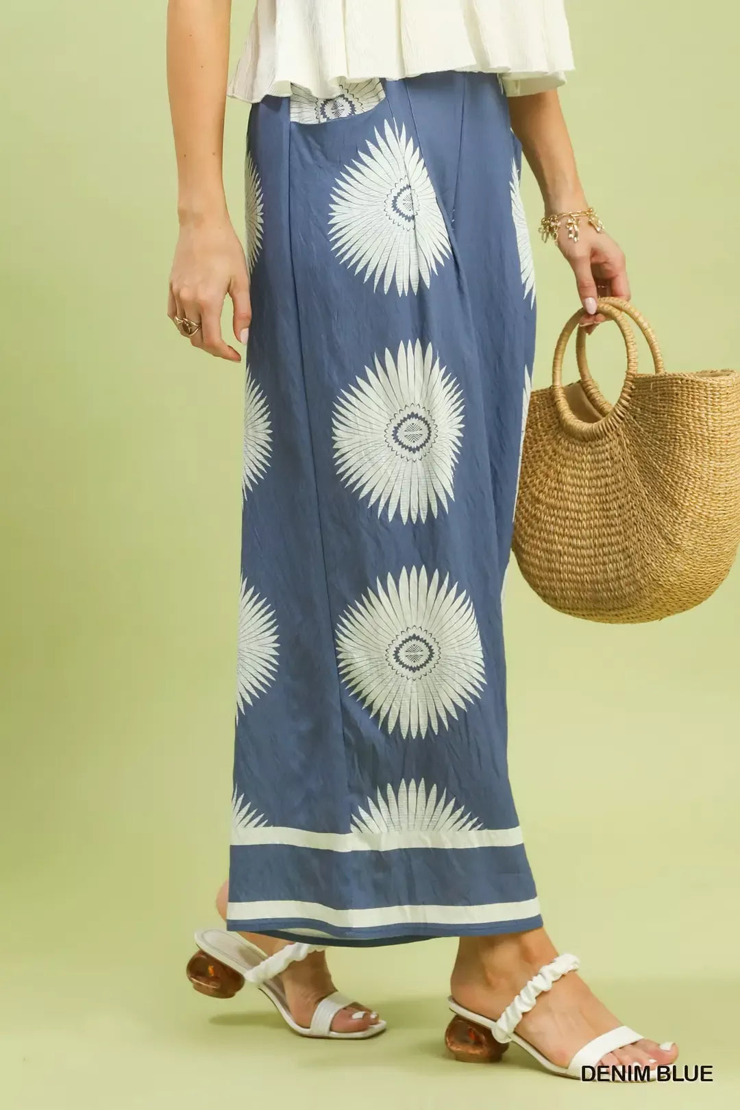 Umgee Abstract Border Print Wide Leg Pants - Glamourous Grace