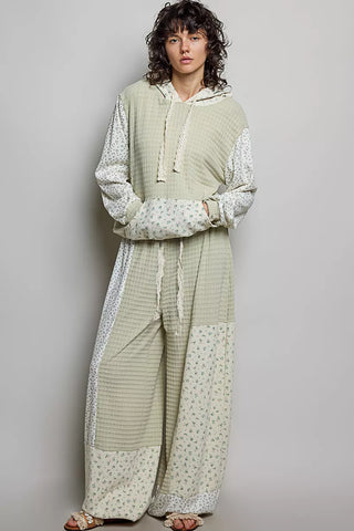 POL Patchwork Mixed Knit Wide Leg Pants - Glamourous Grace