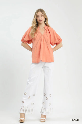 Umgee Cotton Gauze Ruffle Top - Glamourous Grace