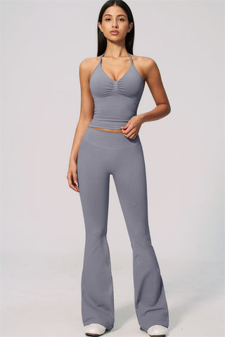 The Velvetine Tank Top Flared Leggings 2-Piece Set
