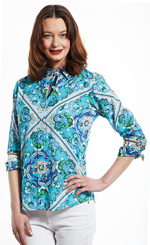 Rome Shirt 3/4 Sleeves 70's Print Shirt - Glamourous Grace