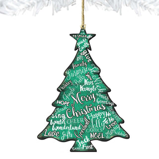 Merry Christmas Tree Wooden Ornaments - Tree Ornament by Nature Wonders - Christmas Decor - 8198112-2
