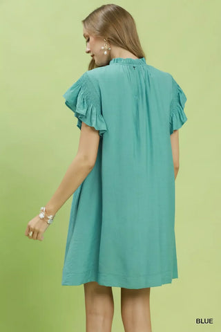 Umgee Ruffle Flutter Sleeve Dress - Glamourous Grace