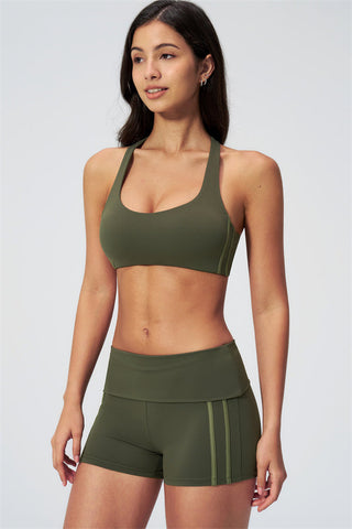The Evoke Racerback Sports Bra Shorts 2-Piece Set
