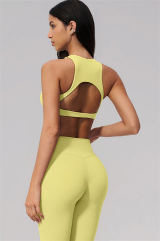 The Twirl Open Back Sports Bra Capri Leggings 2-Piece Set