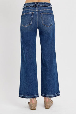 RISEN Tummy Control Dark Blue Washed Bootcut Jeans