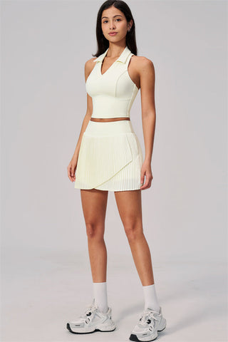 The Ziv Polo Crop Top Tennis Dress 2-Piece Set