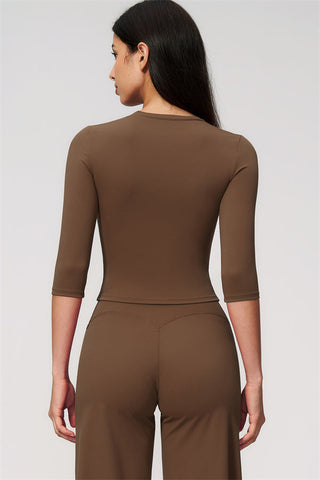 The Natalia Half-Sleeve Top Wide-Leg Crop 2-Piece Set