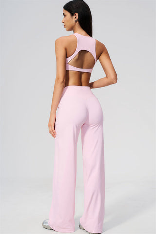 The Twirl Open Back Sports Bra Straight Leg Pants 2-Piece Set