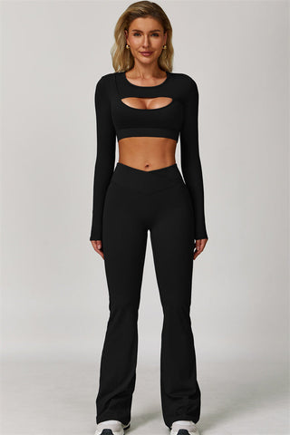 The Lavish Long Sleeve Cut-out Crop Top