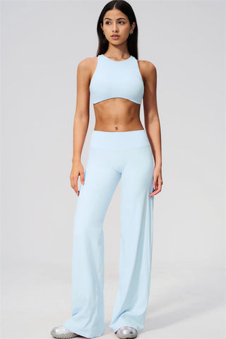 The Twirl Open Back Sports Bra Straight Leg Pants 2-Piece Set