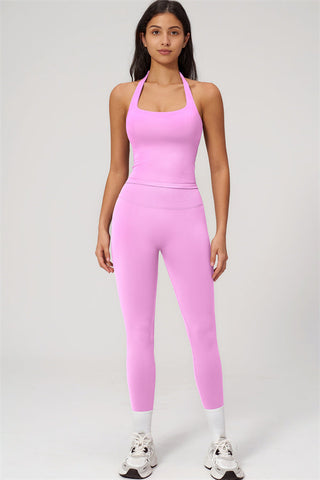 The Empower Halter Crop Top Leggings 2-Piece Set