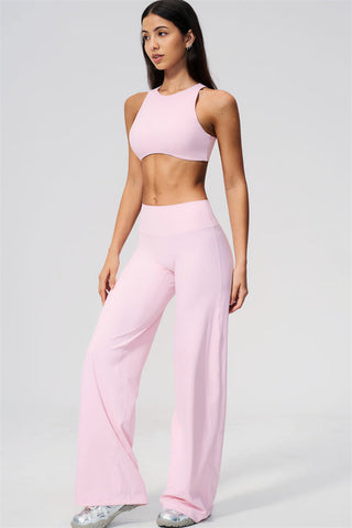 The Twirl Open Back Sports Bra Straight Leg Pants 2-Piece Set