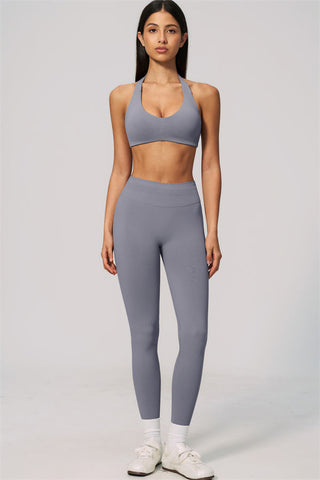 The Velvetine Halter Sports Bra Leggings 2-Piece Set