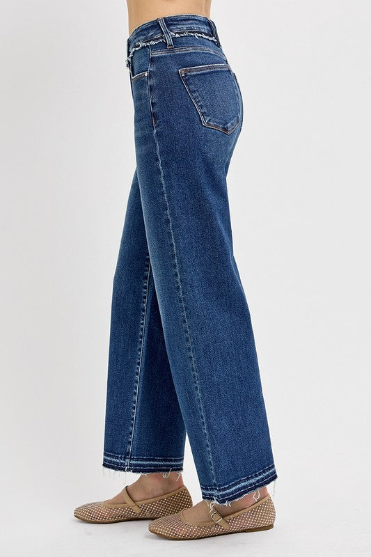 RISEN Tummy Control Dark Blue Washed Bootcut Jeans