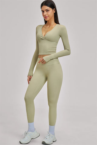 The Swoon Long Sleeve Crop top Leggings 2-Piece Set