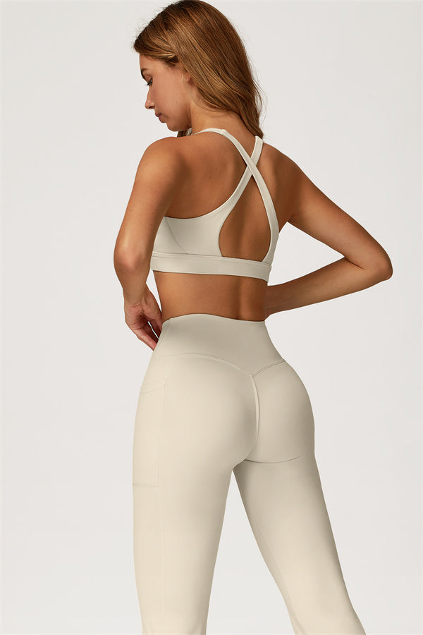 The Glacier Sports Bra Flared Leggings 2-Piece Set - Glamourous Grace