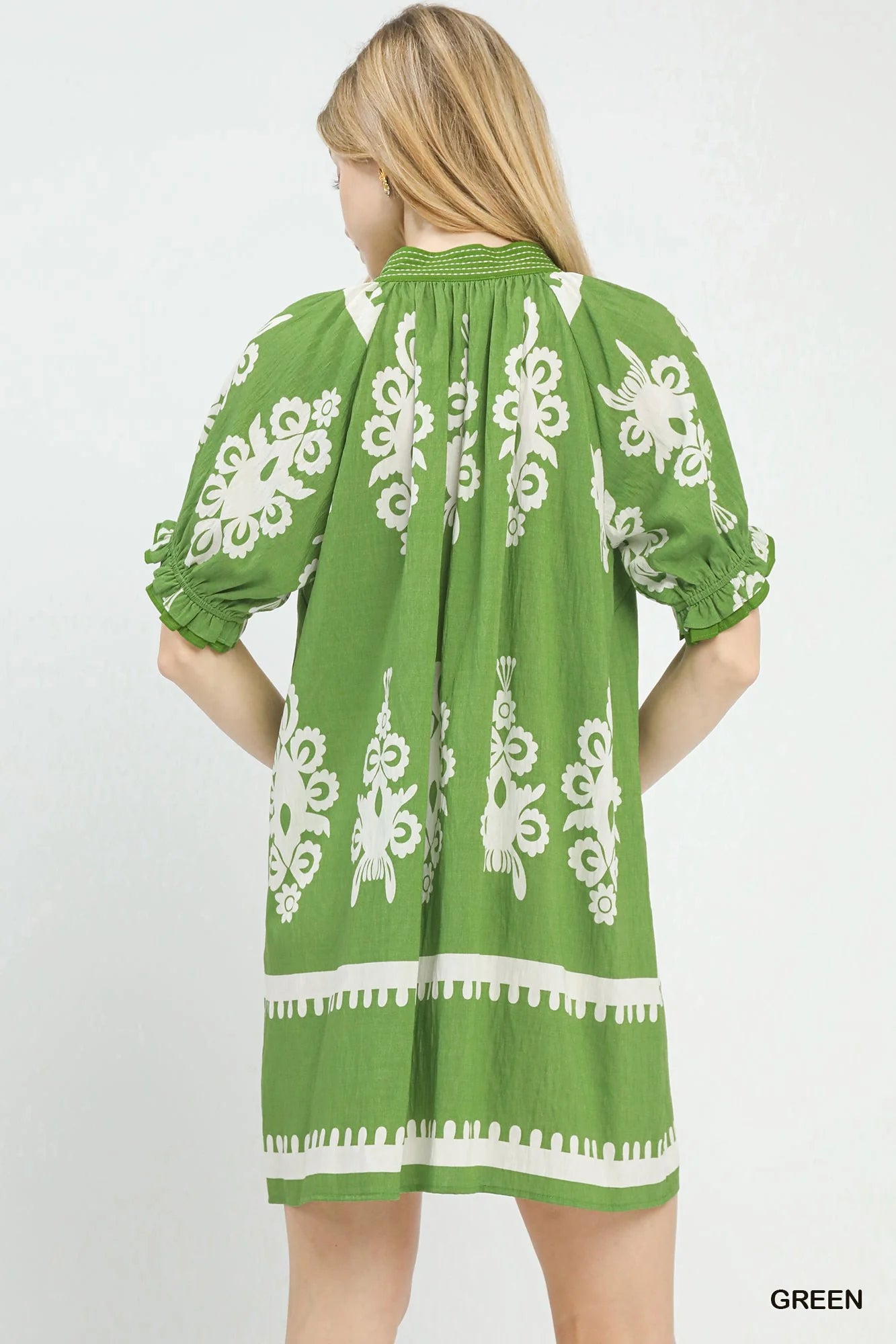 Umgee Two Tone Border Print Mini Dress - Glamourous Grace