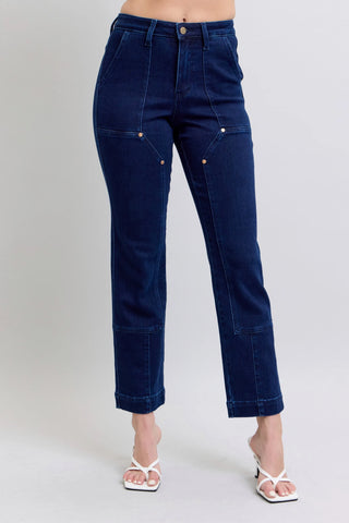 Judy Blue Edgy Glamour Indigo Wash Straight Leg Denim Jeans
