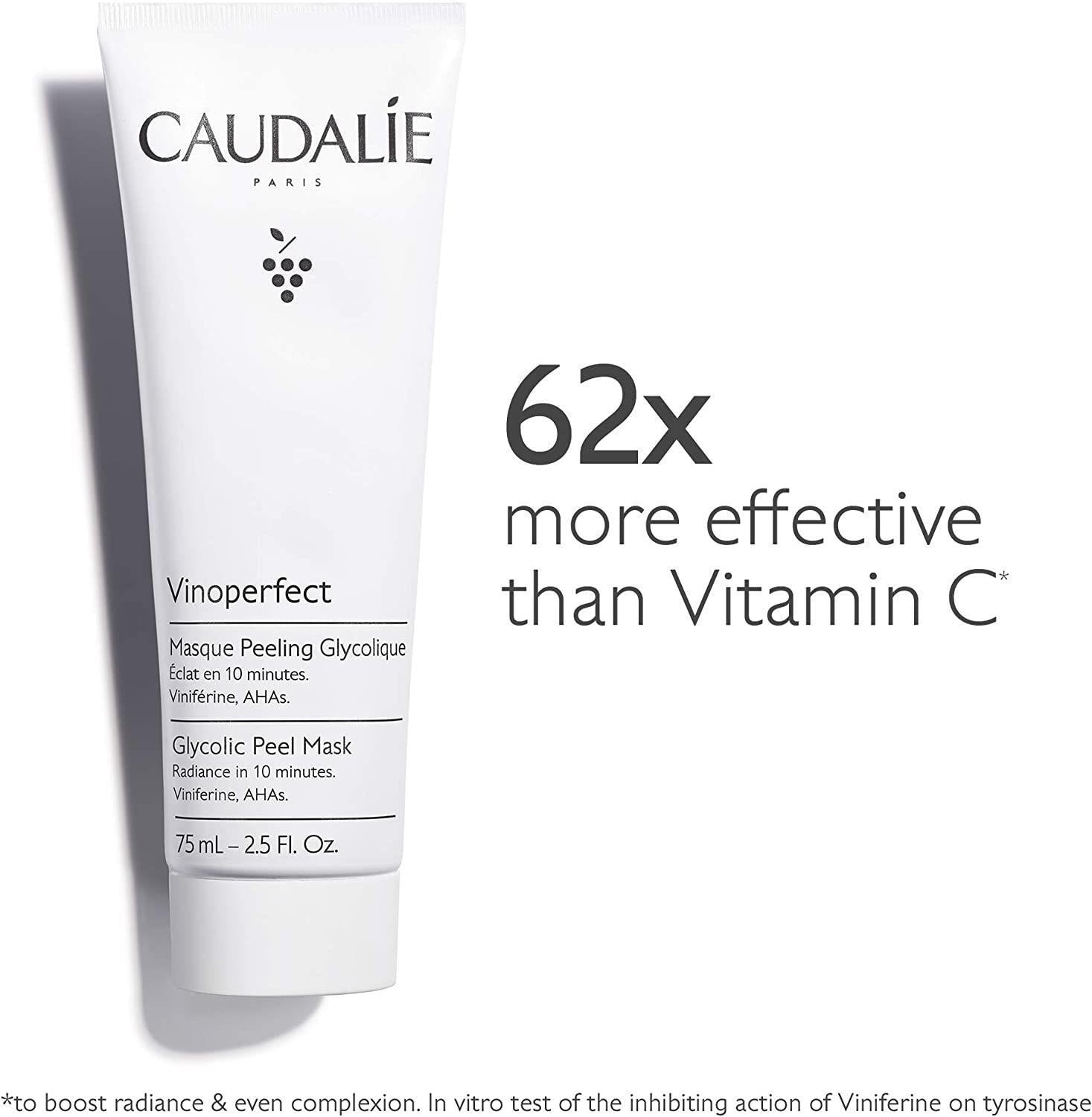 Caudalie Vinoperfect Glycolic Acid Mask - Brightening, Anti-Aging Skincare for Hyperpigmentation, 2.54 fl oz - Glamourous Grace