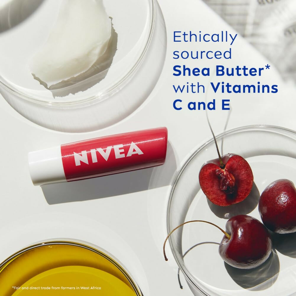 Nivea Cherry Shine Lip Balm 24 H Melt in Moisture Formula Glossy Finish - Glamourous Grace