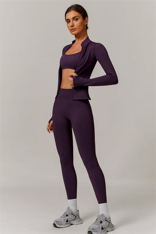 The Nova Luxe Jacket Sports Bra Leggings 3-Piece Set