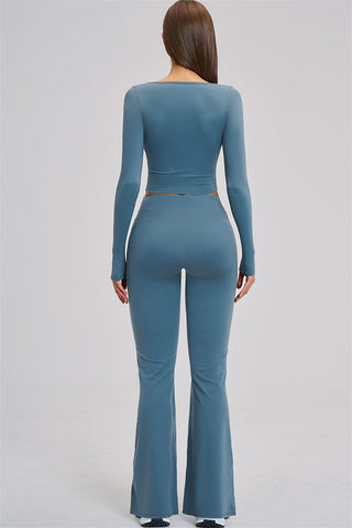 The Stride Long Sleeve T-shirt Flared Leggings 2-Piece Set