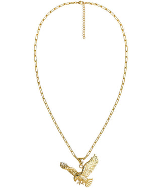 Eagle Paper Clip Chain Necklace - 18k Gold Plated