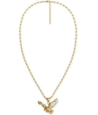 Eagle Paper Clip Chain Necklace - 18k Gold Plated