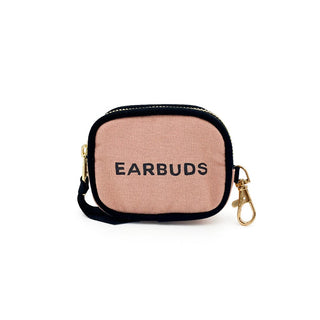 Earbuds Travel Case w Clasp – Pink/Blush - Glamourous Grace