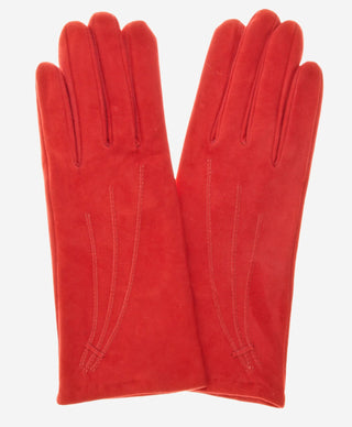 EC4520 (red) - Women's Italian Cashmere Lined Suede Gloves - Glamourous Grace