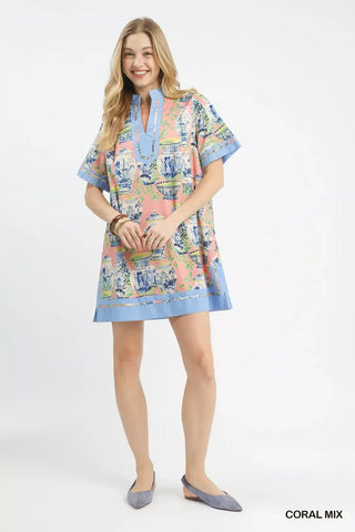 Umgee Mix Abstract Print Mini Dress - Glamourous Grace
