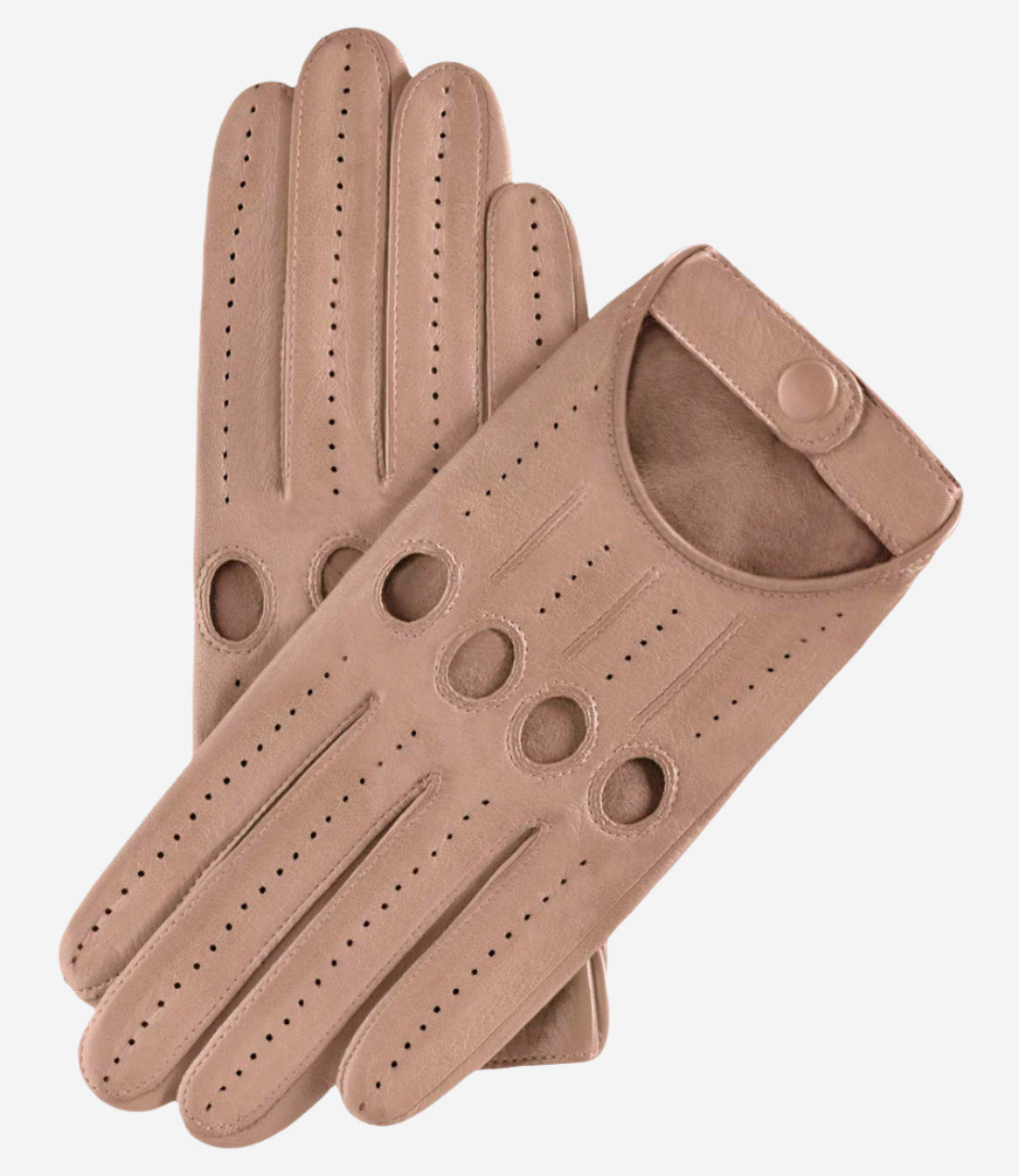 Alessa (beige) - Classic Italian lambskin leather driving gloves - Glamourous Grace