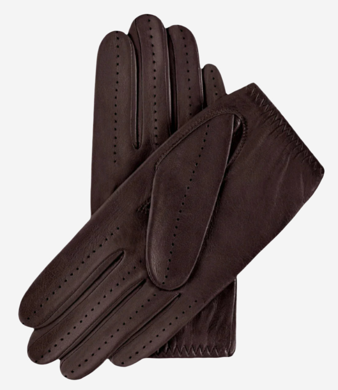 Alessa (darkbrown) - Classic Italian lambskin leather driving gloves - Glamourous Grace
