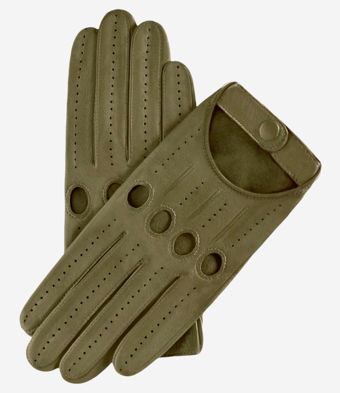 Alessa (olive) - Classic Italian lambskin leather driving gloves - Glamourous Grace