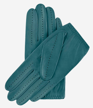 Alessa (sage) - Classic Italian lambskin leather driving gloves - Glamourous Grace