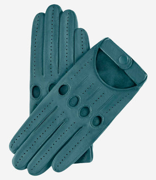 Alessa (sage) - Classic Italian lambskin leather driving gloves - Glamourous Grace