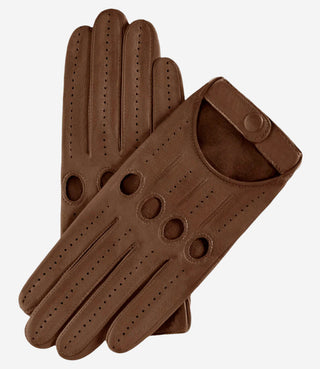 Alessa (Taupe) - Classic Italian lambskin leather driving gloves - Glamourous Grace