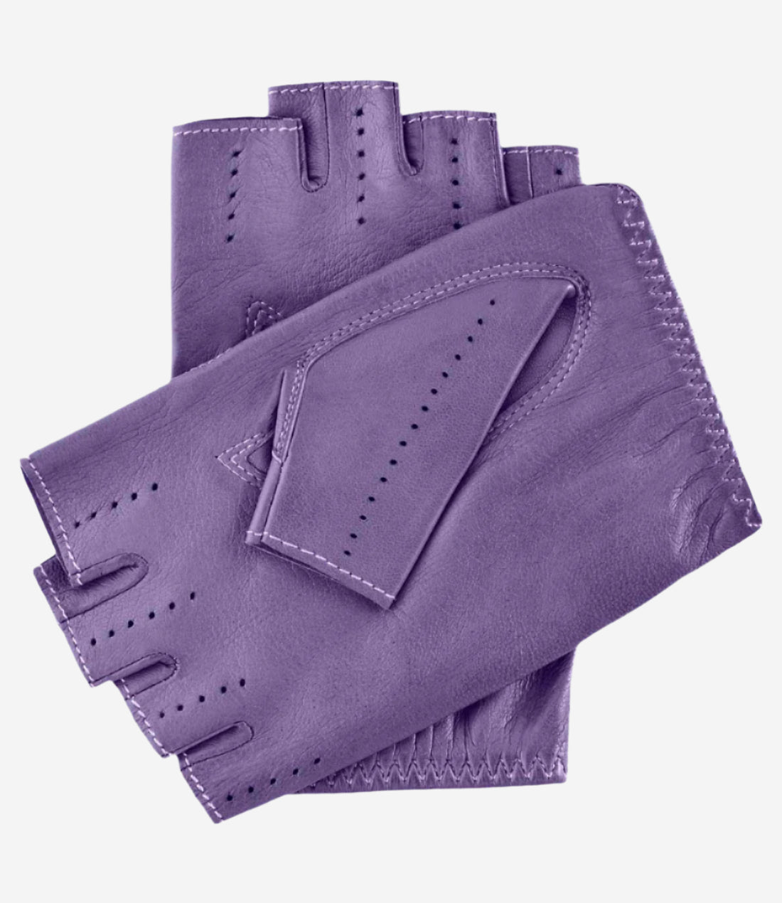 Rossana (lilac) - Italian fingerless lambskin leather driving gloves - Glamourous Grace