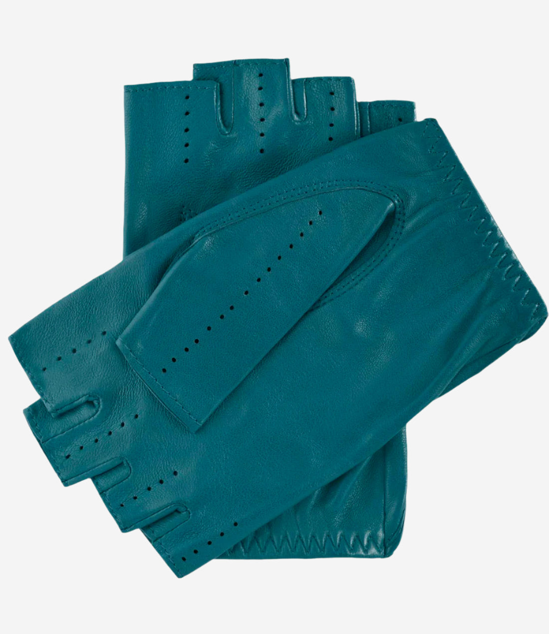 Rossana (sage) - Italian fingerless lambskin leather driving gloves - Glamourous Grace