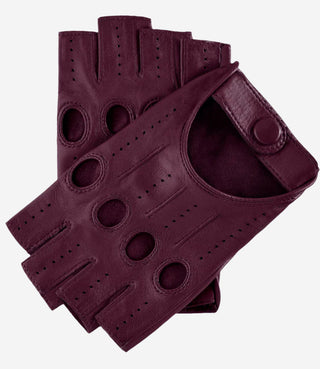 Rossana (xb) - Italian fingerless lambskin leather driving gloves - Glamourous Grace