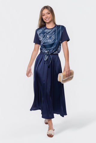 Edie Top (Navy/Navy Pattern)