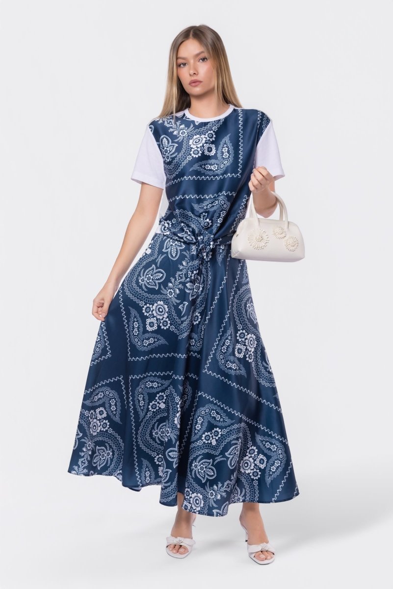 Ella Skirt 38" (Navy Ground) - Glamourous Grace