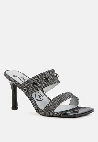 Edm Queen Diamante Embellished Glitter Sandals - Glamourous Grace