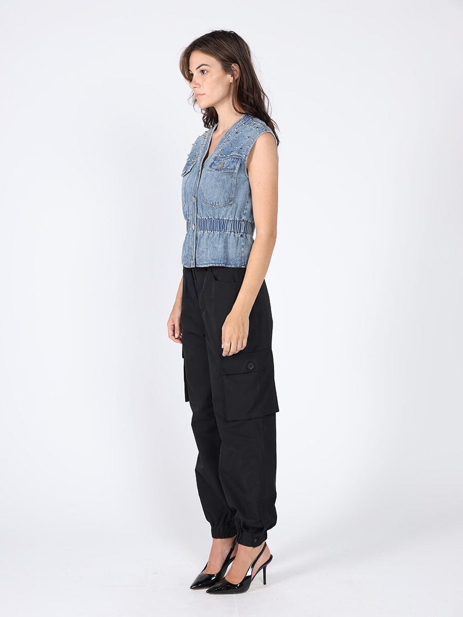 Elastic waist Denim Vest - Glamourous Grace