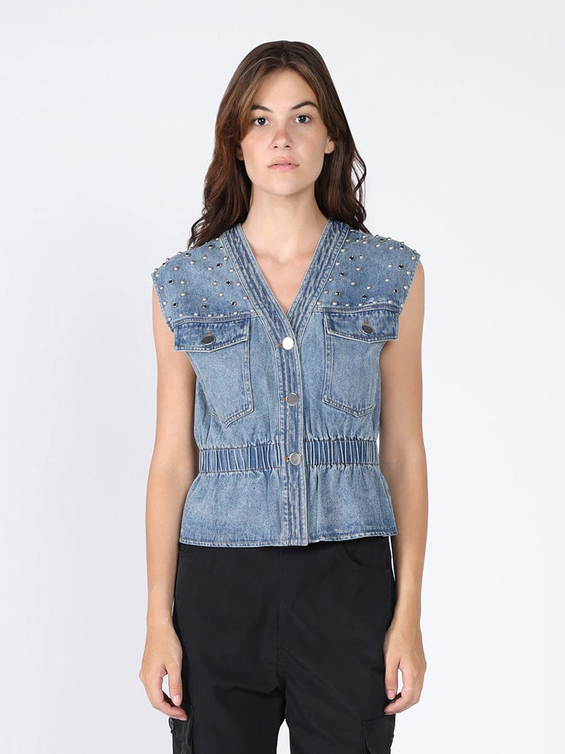 Elastic waist Denim Vest - Glamourous Grace