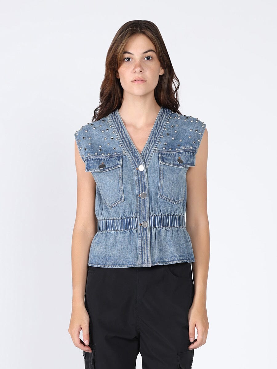 Elastic waist Denim Vest - Glamourous Grace