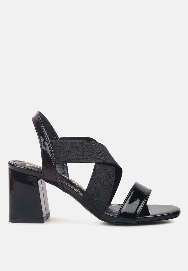 Elastic Straps Block Heel Sandals - Glamourous Grace